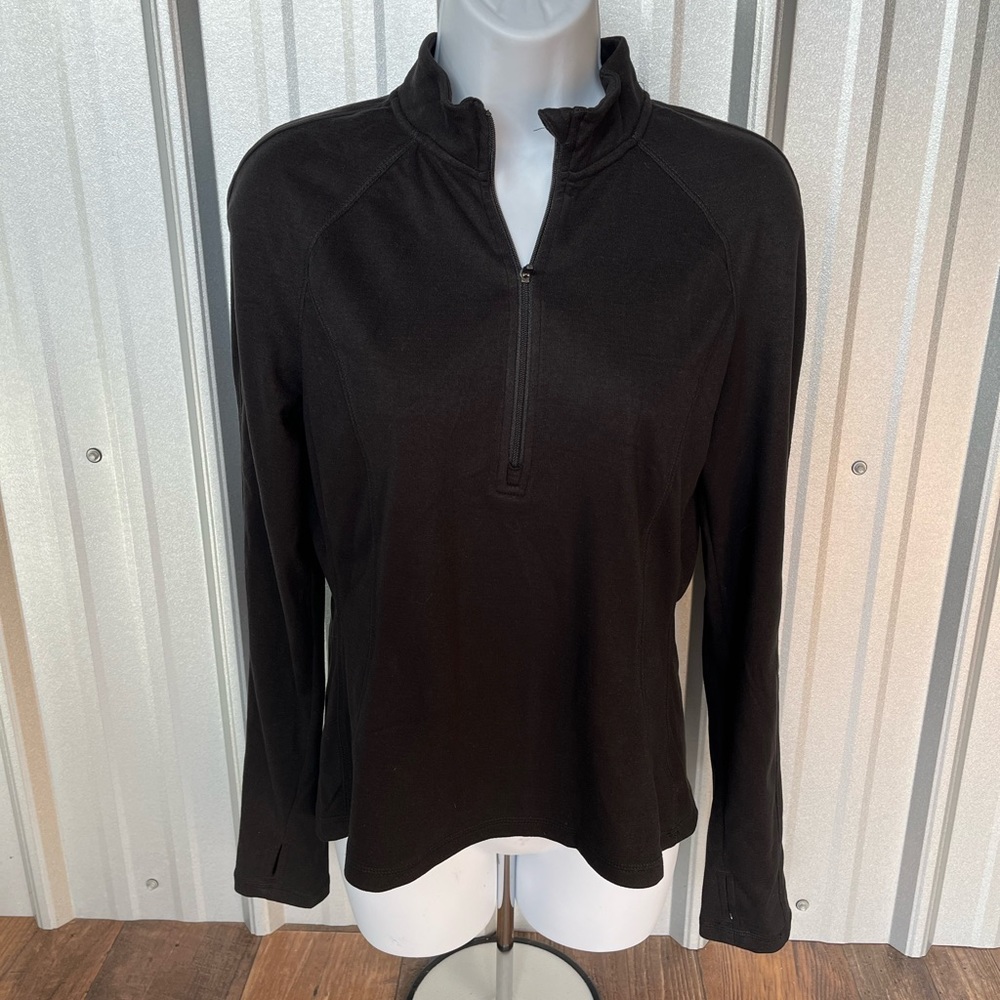 WOMENS Avalanche Black Pullover 3/4 Zip Pullover Jacket Size Medium